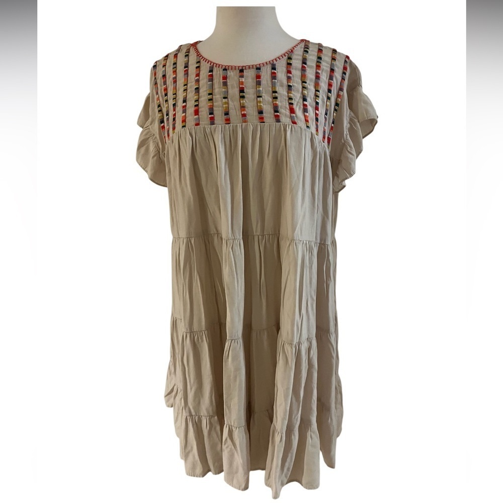 ChicSoul Boho Mini Dress-Size XL light tan